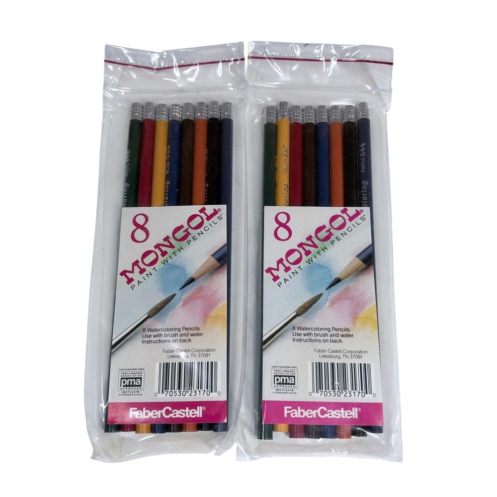 Faber-Castell Mongol Watercolor Pencils 8 Pack Lot of 2 Sets 23170 New